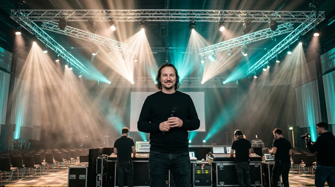Direction technique, show lumière asservi et scène live — David Verbecq